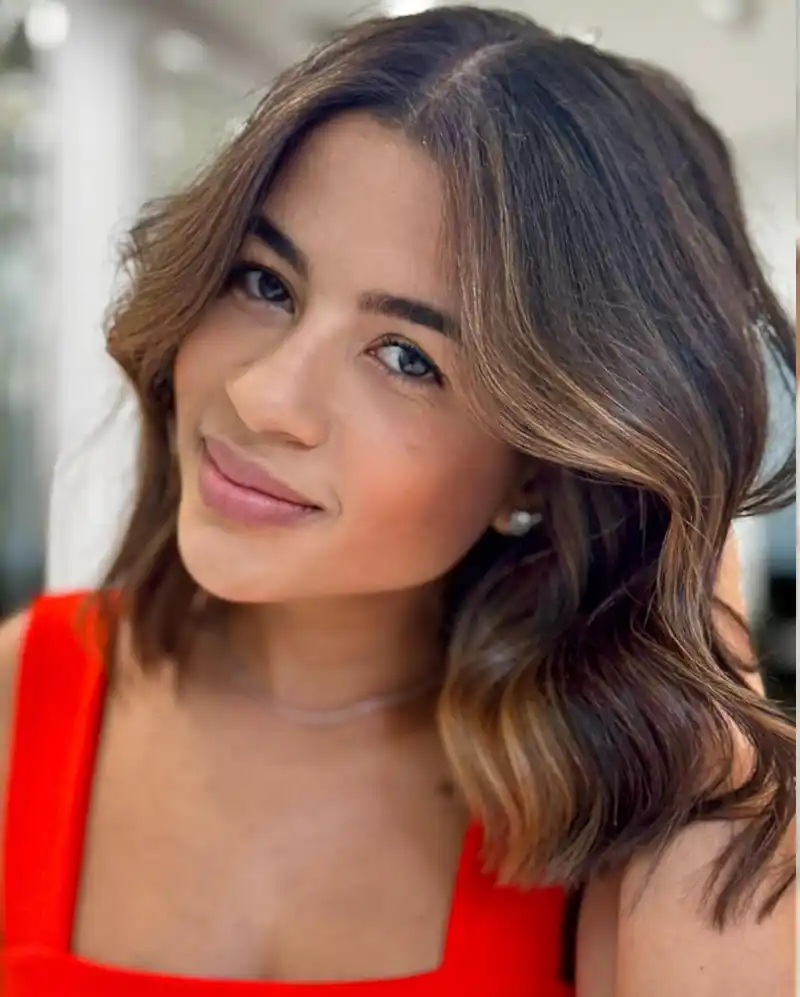 Textured and tousled Mini Tides blow-dry for short hair, available through the Wave Club hair subscription.